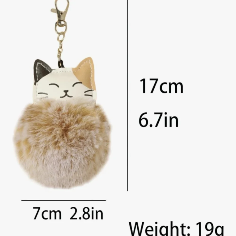 Pom Pom Cat Keychain Charm
